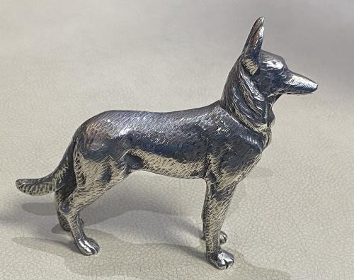 Sterling silver Alsatian German Shepherd model 