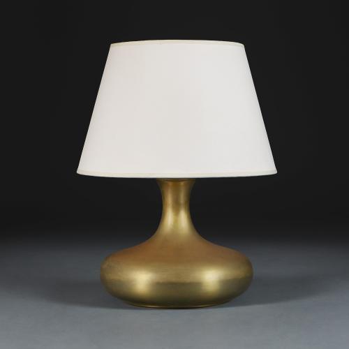 An Early 20th Century Rotund Brass Vase as a Lamp