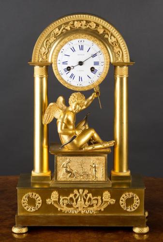 Charles X Ormolu Mantel Clock by Mongin, Paris