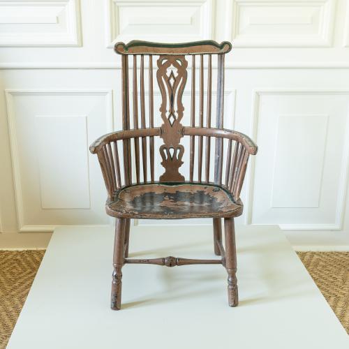 A Rare George II Child's Comb Back Garden Windsor Armchair, Thames Valley, circa 1750