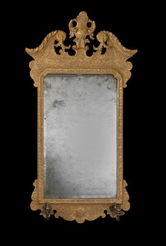 George II carved gilt gesso mirror