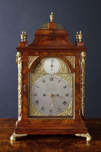 George III Mahogany Twin Fusee Verge Bracket Clock by Thomas Pace, London