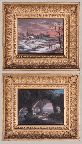 A Scene Near Naples together with a Winter Landscape