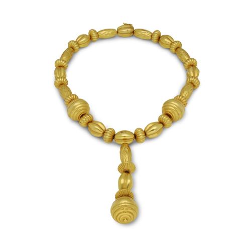 Ilias Lalaounis Gold Bead Necklace From The 'Minoan And Mycenaean' Collection