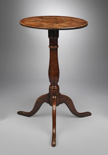 With Exceptional Pollard Oak Top on Tripod Base Solid Richly Patinated Pollard Oak and Oak English, c.1780