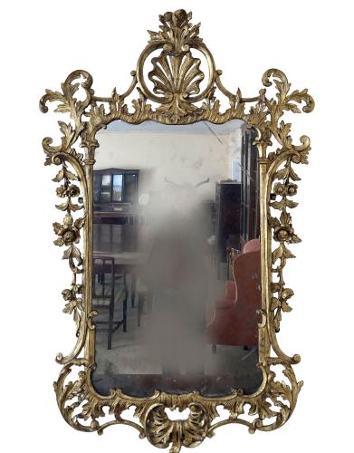 Chippendale style giltwood mirror