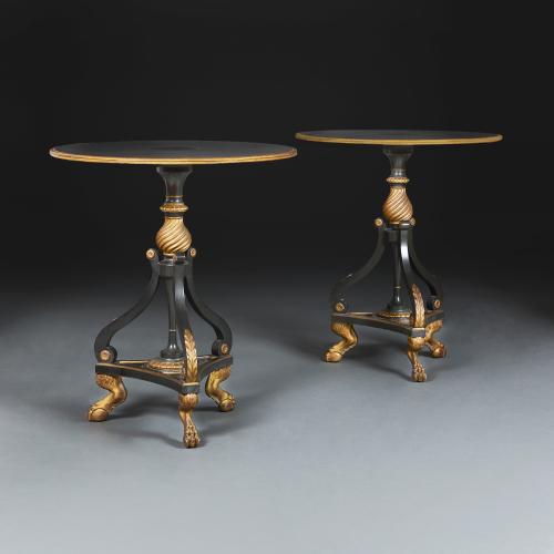 A Pair of Regency Style Tripod Occasional Tables