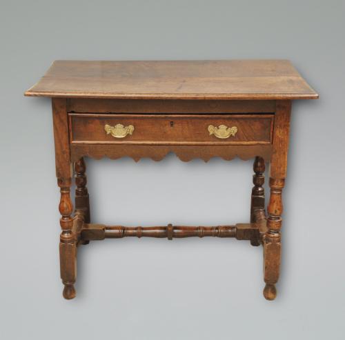 17th Century Single Drawer Oak Side Table