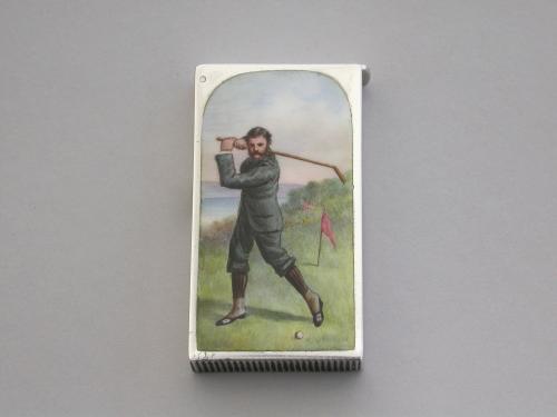 Victorian Silver and Enamel Golfing Vesta Case