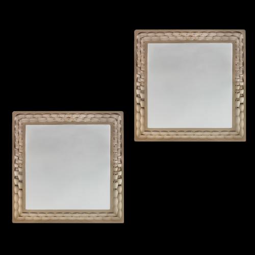 A Pair of Unusual Mirrors After Arte Fontana