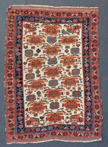 Persian Afshar rug on a white ground
