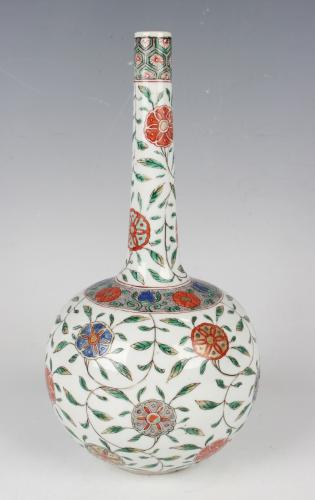 A Chinese Famille Verte Bottle Vase