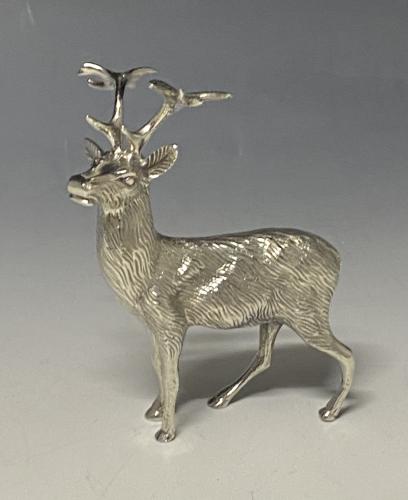 Silver model of a stag stag sculpture 