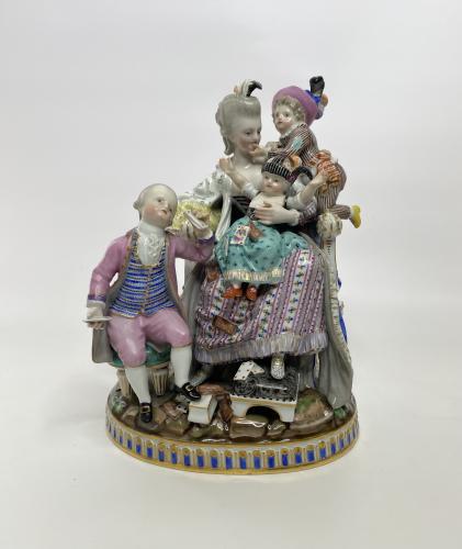 Meissen porcelain group, ‘The Good Mother’, circa 1870.