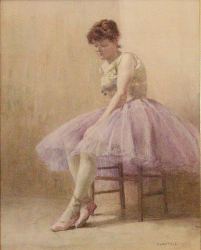 Early 20th Century Water Colour Painting entitled "Ballet Dancer" by H Whitfield