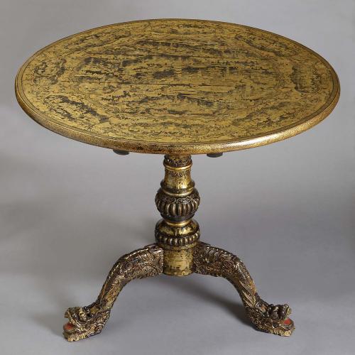 Chinese Gilt and Black Lacquer Table