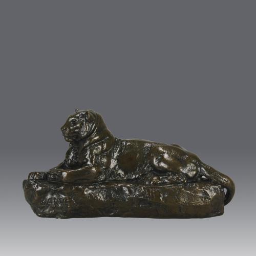 Mid-19th Century Animalier Bronze Sculpture entitled "Panthère de L'Inde No.1" by Antoine L Barye