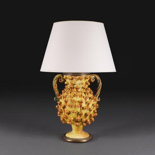 A Large Sicilian Twin Handled Vase as a Lamp