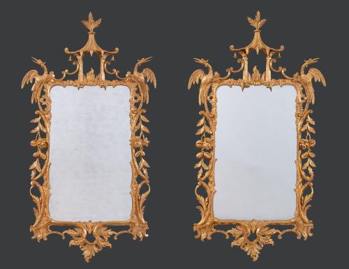 Rare Pair of 18th Century Chippendale Period Mirrors
