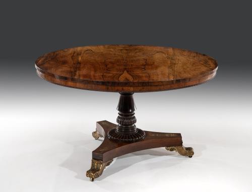 19th Century Rosewood and Brass Inlaid Centre Table