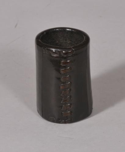 S/5630 Antique 18th Century Leather Dice Shaker