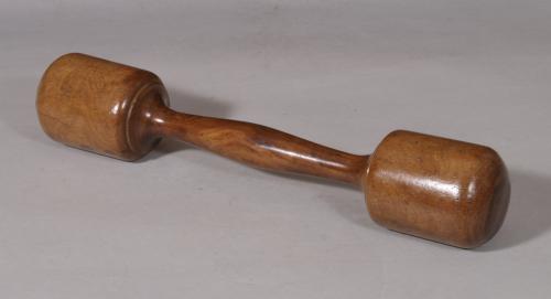 S/5646 Antique Treen Early 19th Century Double Ended Lignum Vitae Pestle