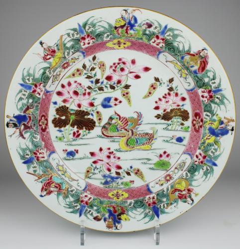 A Pair of Chinese Famille Rose Dishes Of Large Size