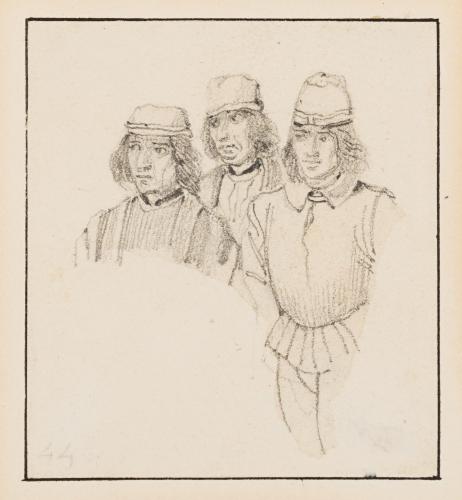 Study of Three Valets, Richard Parkes Bonington 1802-1828
