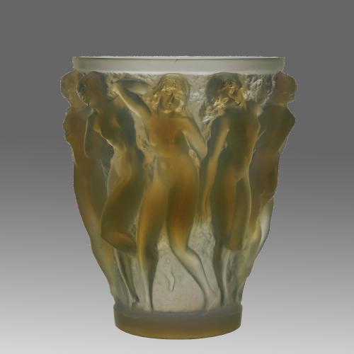 Early 20th Century Art Deco Opalescent Glass "Bacchantes Vase" by René Lalique