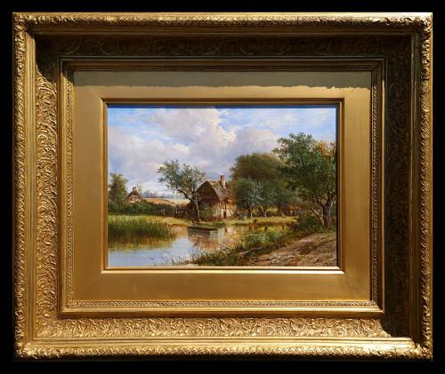 Joseph Thors (British fl.1863-1900) House by the River
