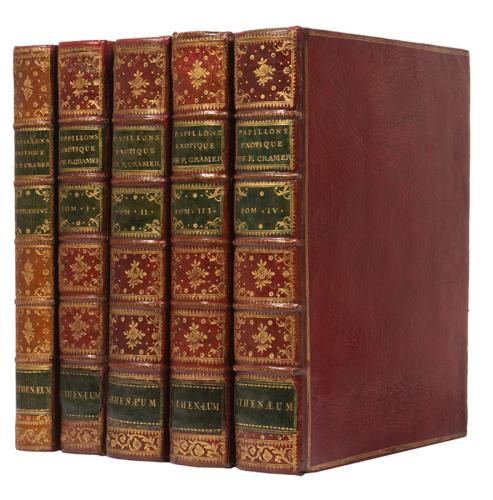 Papillons Exotiques by Pieter Cramer and Caspar Stoll printed in Amsterdam & Utrecht in 1779 in 5 volumes