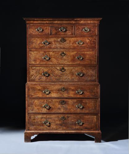 George II Walnut Chest on Chest
