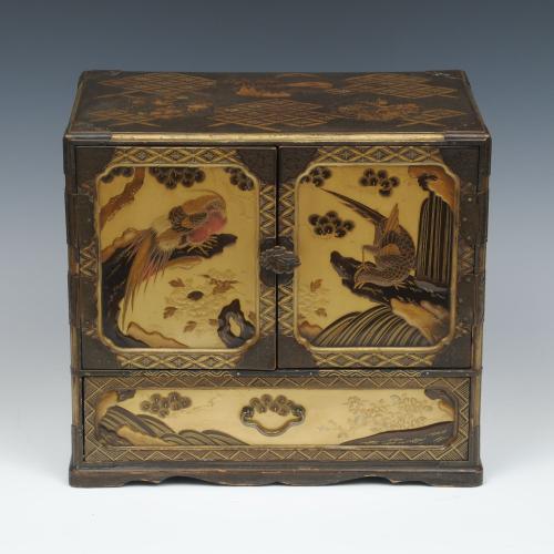 Meiji Japanese Lacquer Table Cabinet