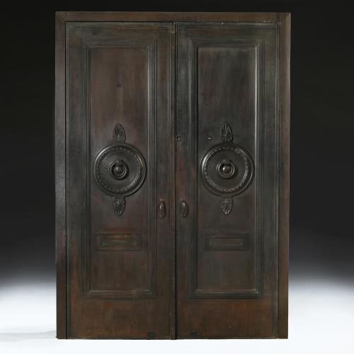 Very Fine and Imposing Pair of Bronze Entrance Doors Circa 1900