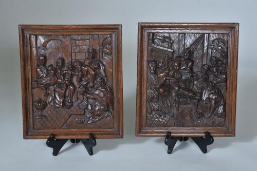 17th century carved Oak panels