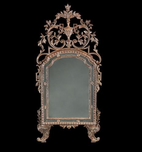 An Exceptional 18th Century Silver Gilt Rococo Pier Mirror