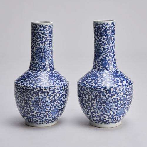19th Century Chinese Blue and White Yaolingzun vases