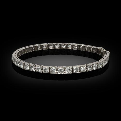 Cartier Diamond And Platinum Line Bracelet Circa 1920s