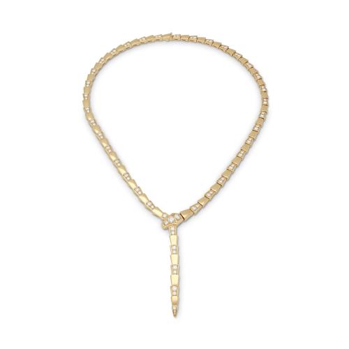 Bulgari 18ct Rose Gold And Diamond Serpenti Viper Necklace Contemporary