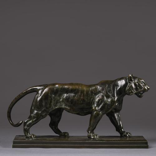 Antoine-Louis Barye (French, 1795-1875) 'Tigre qui Marche', bronze figure of a tiger