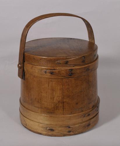 S/5721 Antique Treen 19th Century Pine Flour Barrel