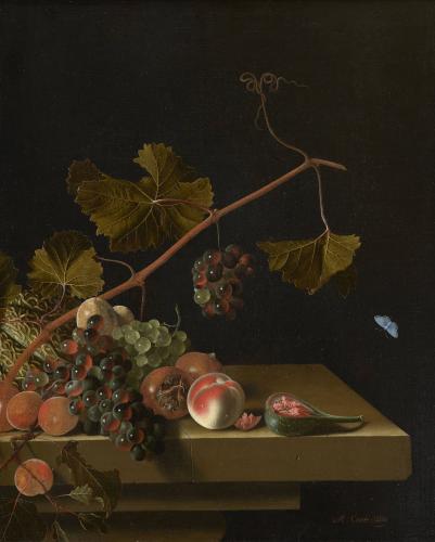 Adriaen Coorte, A Still Life of Fruit on a Stone Ledge