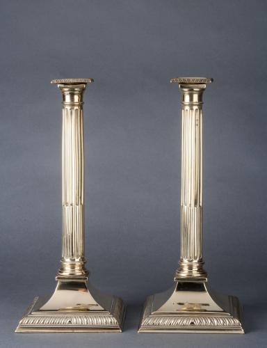 Neo-Classical Brass Candlesticks