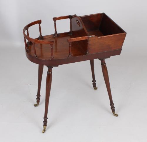 George III mahogany knife box and plate basket
