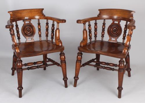mid-19th century smokers bow armchairs