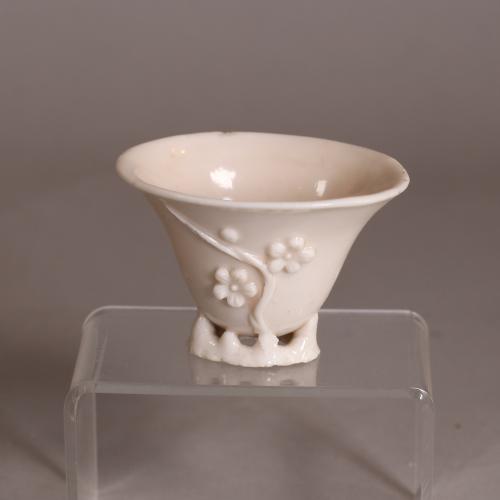 Chinese blanc de chine libation cup