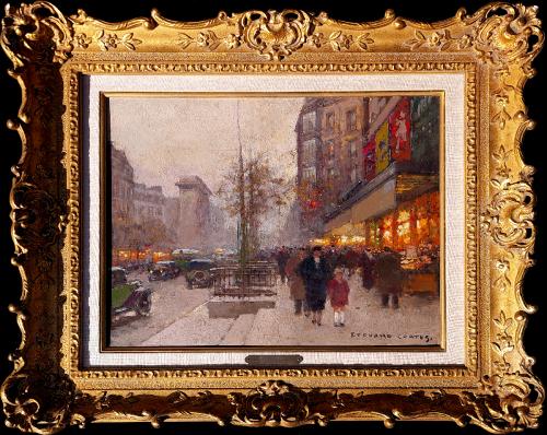 Edouard Leon Cortes (French 1882-1969) Parisian Shoppers