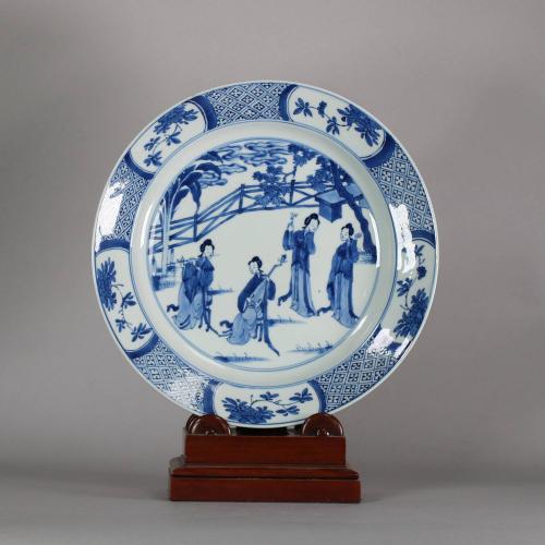 Chinese blue and white dish, Kangxi (1662-1722)