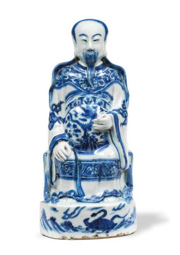 Chinese Blue and White Figure of Zhenwu