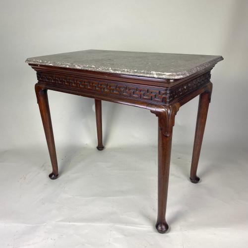 Early Georgian mahogany marble top Hall or Side Table
